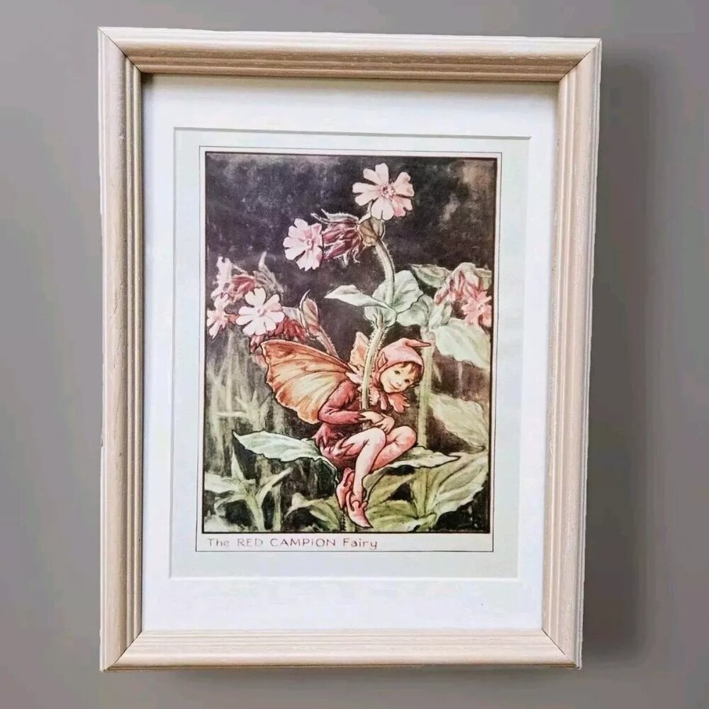 Vintage Cicely Mary Barker The Red Champion Fairy Framed Art Print